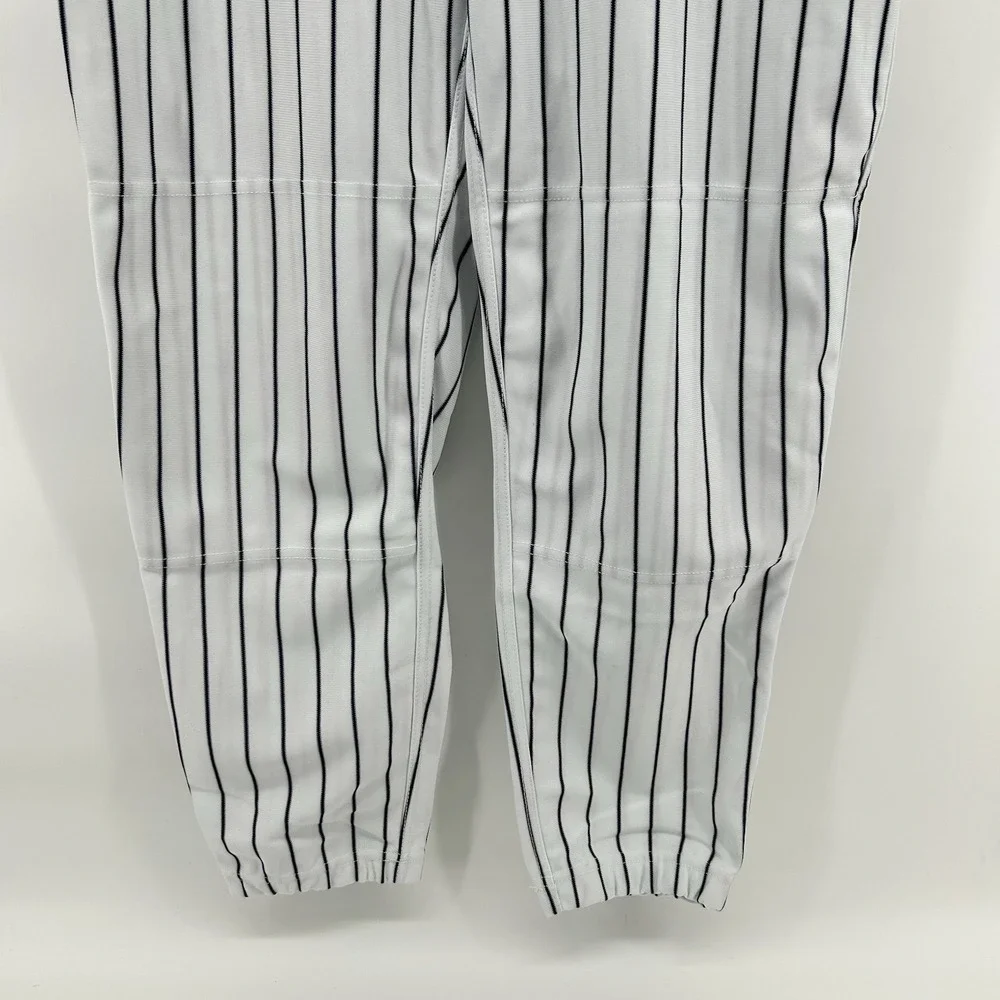 Wilson Mens Large Pinstripe Baseball Softball Pants White Black NWT WTA4398